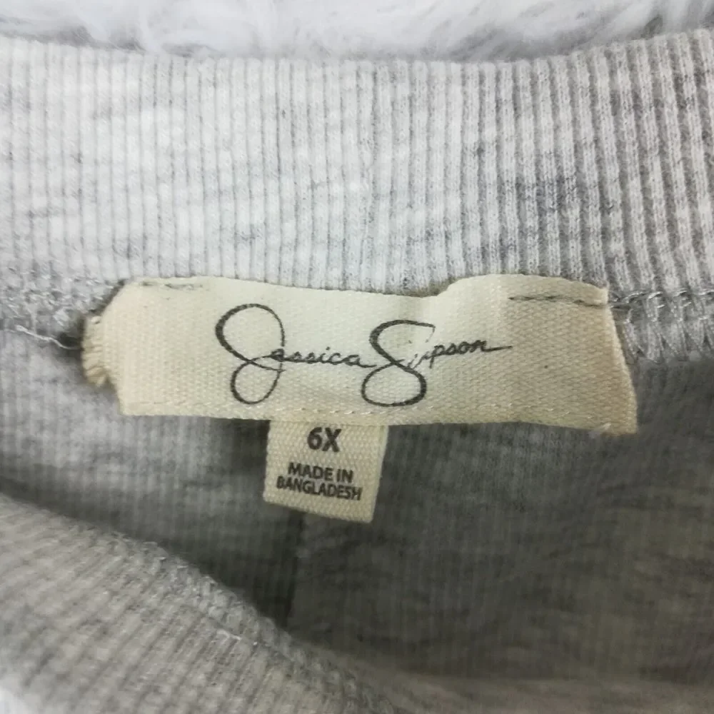 Jessica Simpson Girls Jacket 2 Piece Set Pants Denim Black‎ Micro Daisy 6X New
